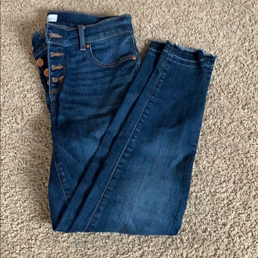 Loft button fly raw hem jean size 27p